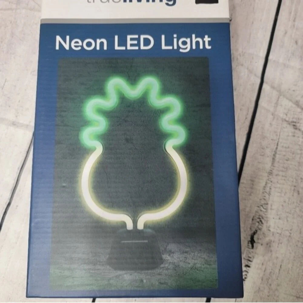 True Living Neon LED Light Pineapple Party Tabletop Light